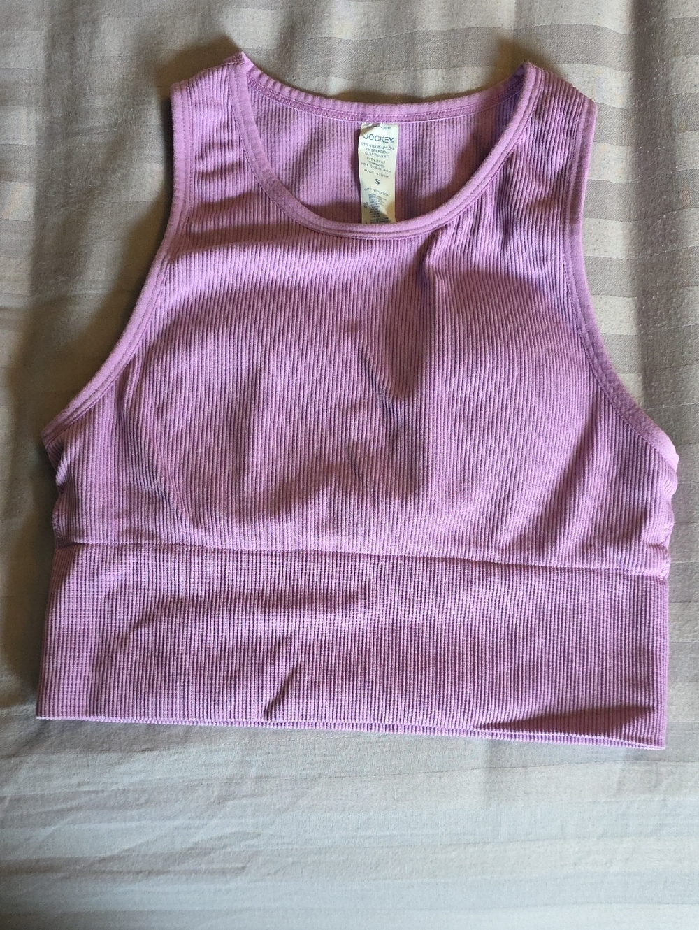 Jockey Lavender Ribbed Crop Tank